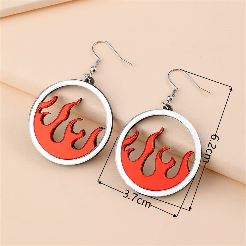 Pendientes acrílicos de llama por mayor recorte